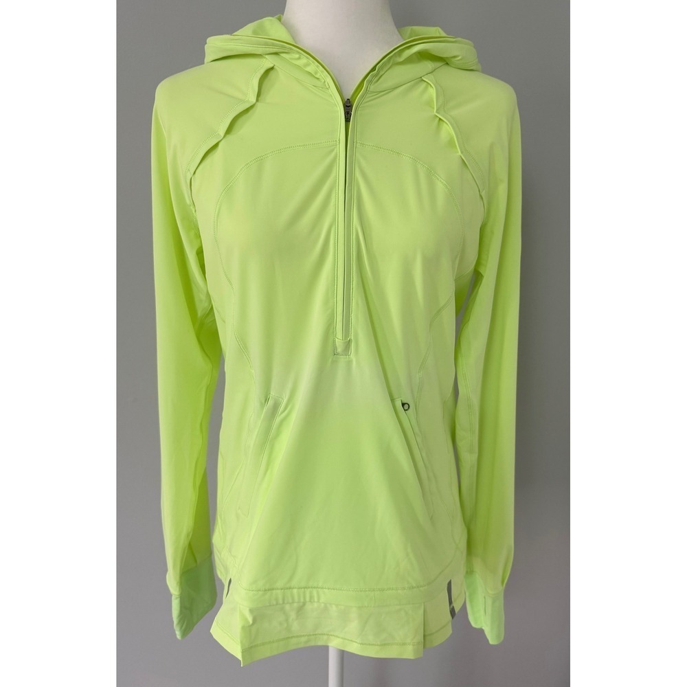 Lululemon Women's Half Zip Pullover Lightened Up Neon Clear‎ Mint Hoodie Size 8